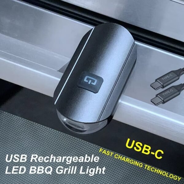 LED Grill Handle Light for BBQ Type-C Rechargeable Adjustable Easily Stall LED Barbecue Torch Light for Outdoor Grilling