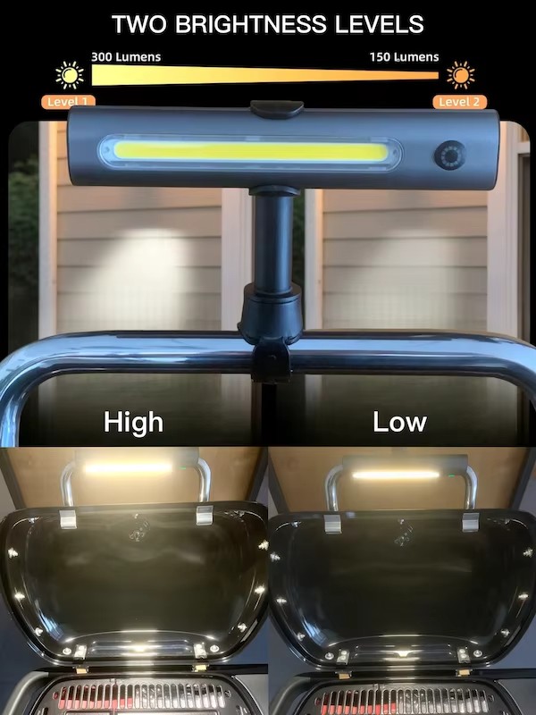 Magnetic Rechargeable 360° Rotatable Waterproof COB LED Grill Light for Outdoor Grilling