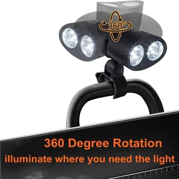imgi_313_H589ee55b92974687add511b3210f77438 Outdoor 360 Degree Rotatable LED BBQ Light with 10 Ultra Bright LEDs,BBQ Grill Accessories with Sturdy Clamp Fits Most Handle