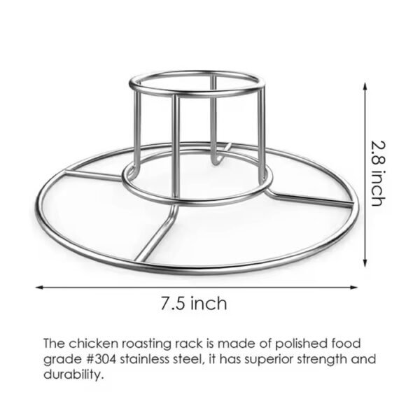 Beer Can 430 Stainless Steel Chicken Rack BBQ Roasting Holder Drip Pan and Canister