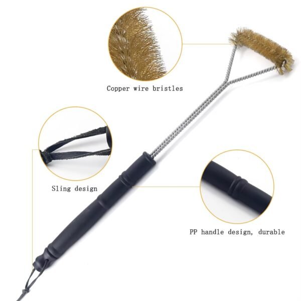 BBQ Wire Grill Cleaning Brush Safe Bristle Free Triangle Barbecue Grill Brush and Scraper