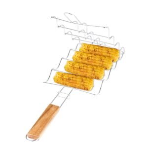 imgi_425_H7b560786bde94a9f9b2a2f146da8af79J Non-stick Portable Barbecue Bbq Grill Wire Mesh Folder Net for Roasting Corn