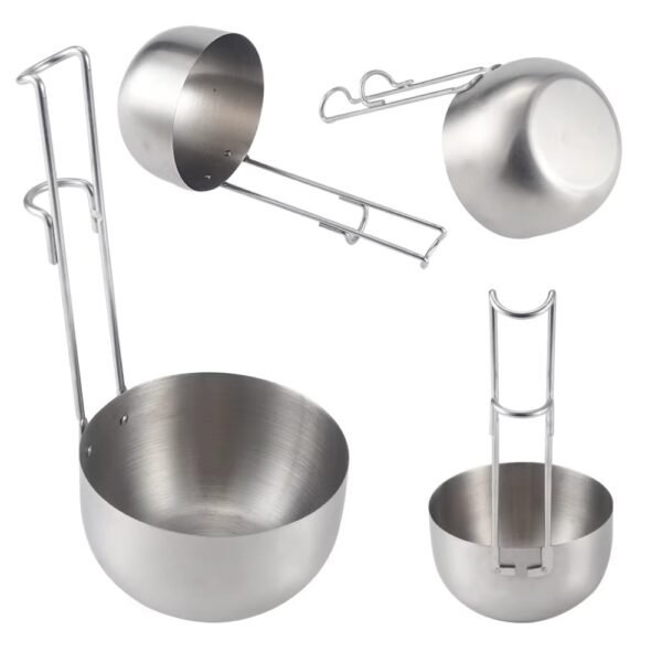 Stainless Steel BBQ Sauce Bowl Outdoor Camping Cooking Pot