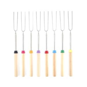 imgi_426_H65299b7d63fa40be89cac39bd4cc46114 Hot Dog Barbecue Fork Campfire Skewers Telescopic Marshmallow Roasting Stick Extendable