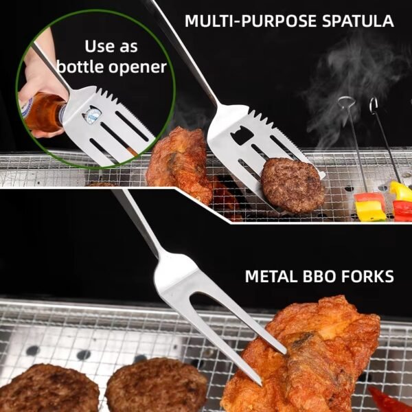 imgi_427_Hb5c064c4f89546aca37b38583c579f612 Grill Set of Barbecue Tools Bbq Kit with Grill Spatula and Fork
