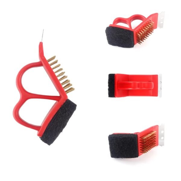 Wholesale 3 in 1 BBQ Copper Wire Grill Cleaning Brush and Scraper