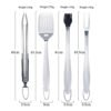 4 Pcs Anti-stick Stainless Steel Bbq Kit Grill Accessories Grilling Set