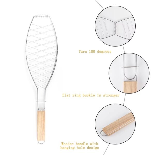 imgi_428_H15188fc8db2d4a728eb474611b9abde73 Non Stick Fish Basket Stainless Steel BBQ Grill Wire Mesh