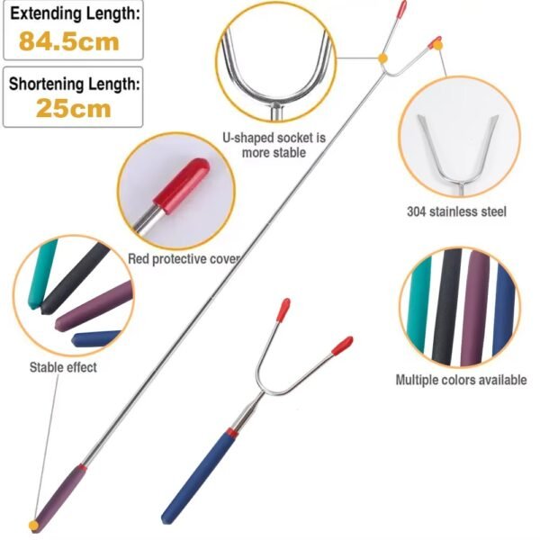 imgi_428_H8267764b5623404eabb0c899758b7bc0U Campfire Skewers Telescopic Marshmallow Roasting Sticks Extendable Fork
