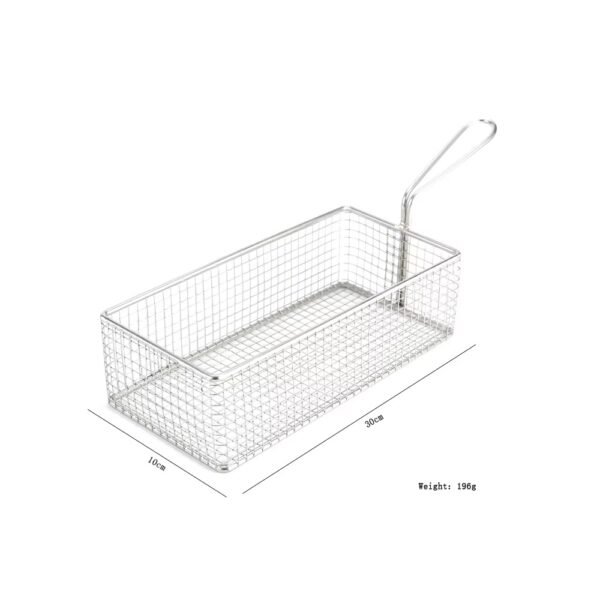 Non-stick Grilling Bbq Grill Net Rectangle French Fries Basket With Handle