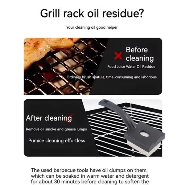 Grill Griddle Cleaning Brick Block Pumice Stones Grill Cleaner Removing Stains with Handle