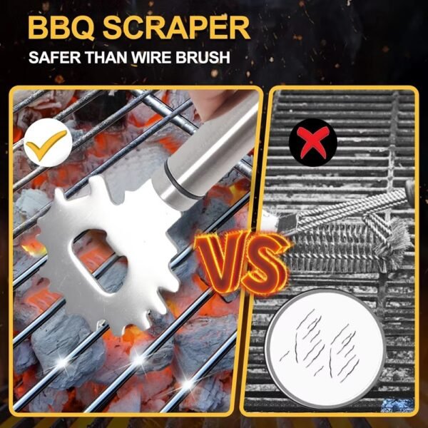 imgi_431_Ha818c7a17b1e46d4b5577748e9c6fe42W BBQ Grill Cleaning Tools Stainless Steel Bbq Griddle Grill Scraper Grill Scraper Tool