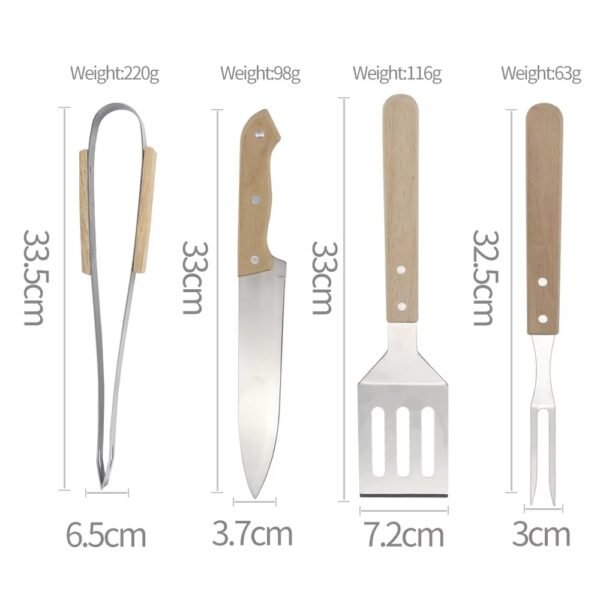 Grill Outdoor Set Barbecue Kit with Wooden Handle