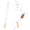 4 PCS Portable Bbq Skewer Charcoal Bbq Steel Skewers with Wooden Handle