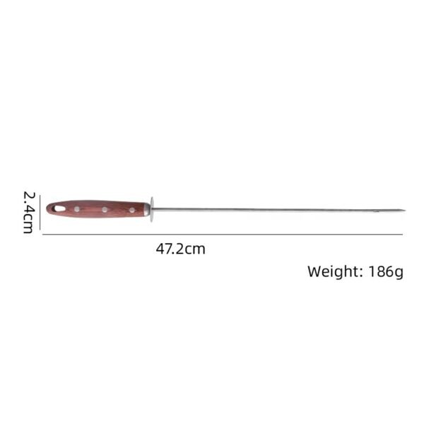 4pcs Barbecue Stainless Steel Bbq Grill Kebab Skewers with Wooden Handle