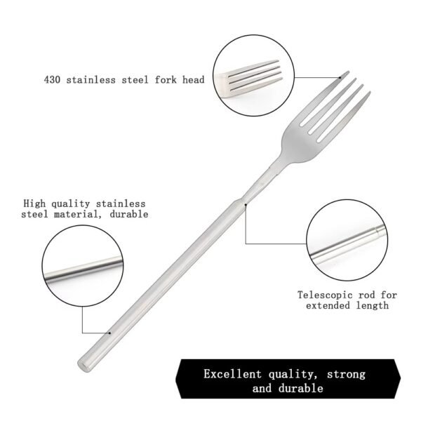 Stainless Steel Barbecue Multi extra Large Grill Long Fork Extendable Fork
