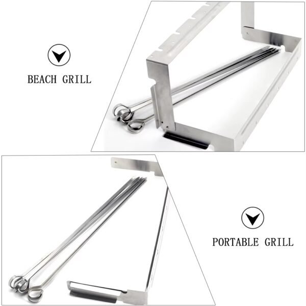 imgi_433_Hb99507b0429d4f38807e2fa6e9577aecL Grill Skewers Shish Kabob Set with Foldable Large Grill Rack