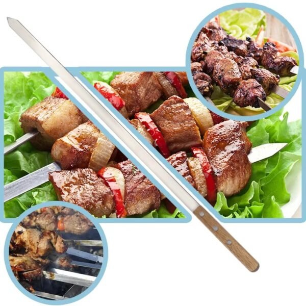 imgi_433_Hf45fff7378114661a7da34e03bbe7f90J Steel Skewer Flat Kabab Skewers with Wood Handle