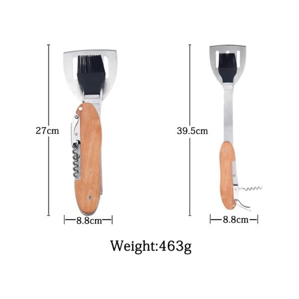 imgi_433_Hfcc0e405e844484c865473daddf21adaV Stainless Steel Multi 5 in 1 Portable Foldable BBQ Grill Tools with Wood Handle