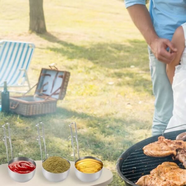 Stainless Steel BBQ Sauce Bowl Outdoor Camping Cooking Pot