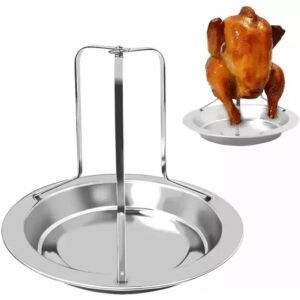 imgi_434_Ha03de89967f3442bbb18a2646c320513K Stainless Steel Chicken Rack BBQ Roasting Holder With Drip Pan and Canister