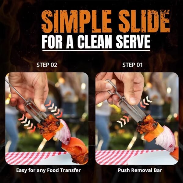 imgi_435_H1262e6bed1694efa8afd5f820a83b676E Shish Kabob Skewers for Grilling with Slider Barbecue Skewer Holder