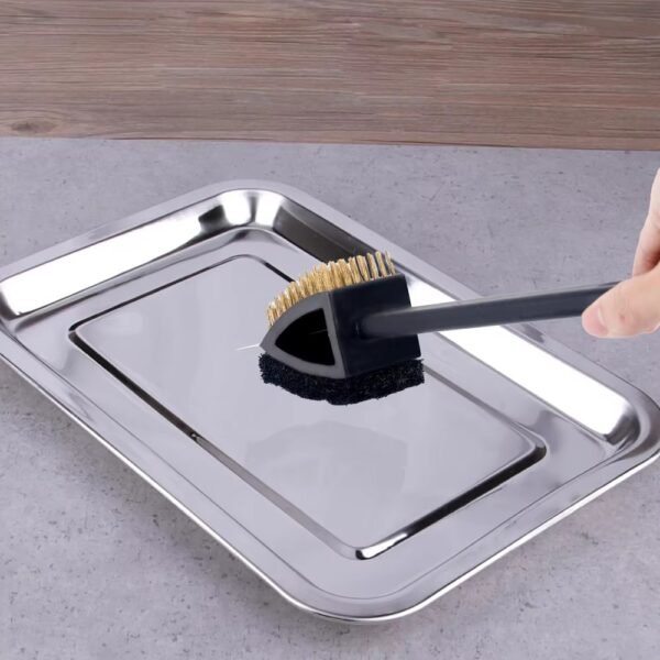 3 in 1 Durable Stainless Steel BBQ Grill Cleaning Brush and Scraper