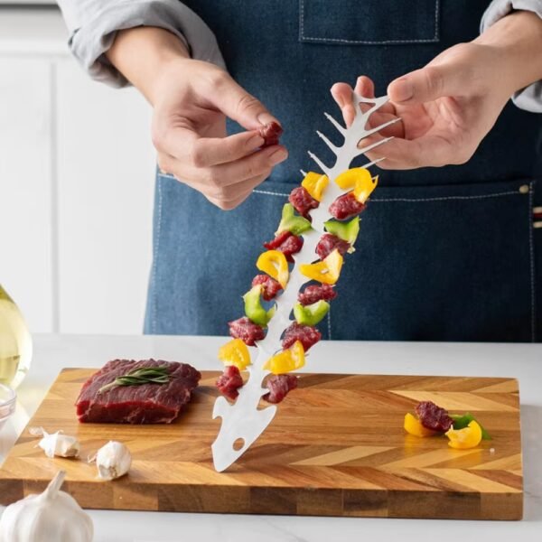 imgi_435_H493dedecef894f08bab7a4c2a0c28c9bF Stainless Steel Reusable Barbecue Skewers Bbq Kebab Grill Kabob Skewers