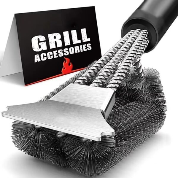 Grill Brush and Scraper 18 Inch Stainless Steel Woven Wire Bristles Grill Cleaning Brush