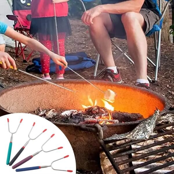imgi_436_H19abf583e7134cab816f87ea6210c31eE Campfire Skewers Telescopic Marshmallow Roasting Sticks Extendable Fork
