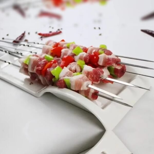 304 Stainless Steel Long Flat Metal Barbecue Skewers Kebab