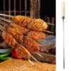 Wholesale Stainless Steel BBQ Skewers Set with Wood Handle