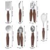 Kitchen Accessories Stainless Steel Can Opener Garlic Press Egg Whisk Peeler Pizza Cutter
