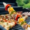 imgi_437_H80fc1332c8c2426da5eba4508899d130X Steel Skewer Flat Kabab Skewers with Wood Handle