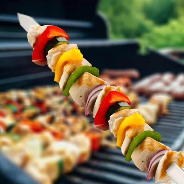 imgi_437_H80fc1332c8c2426da5eba4508899d130X Steel Skewer Flat Kabab Skewers with Wood Handle