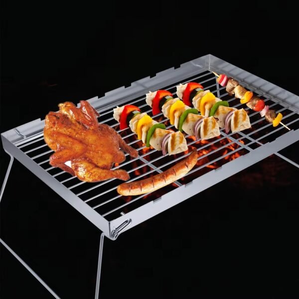 Simple Sliver Foldable Portable Charcoal Barbecue Bbq Grills for Outdoor Camping