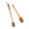 Wholesale Brush Stainless Steel Bristles BBQ Grill Brush and Scraper with Wooden Handle