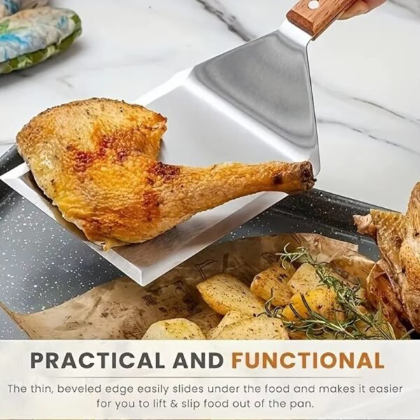 8pcs Stainless Steel Griddle Accessories Kit Flat Top BBQ Grill Spatula Set with Oil Bottle