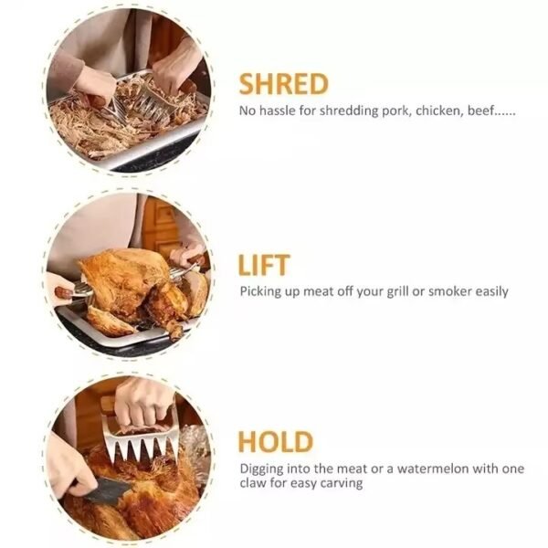 Metal Bear Meat Shredder Claws Stainless Steel Meat Forks