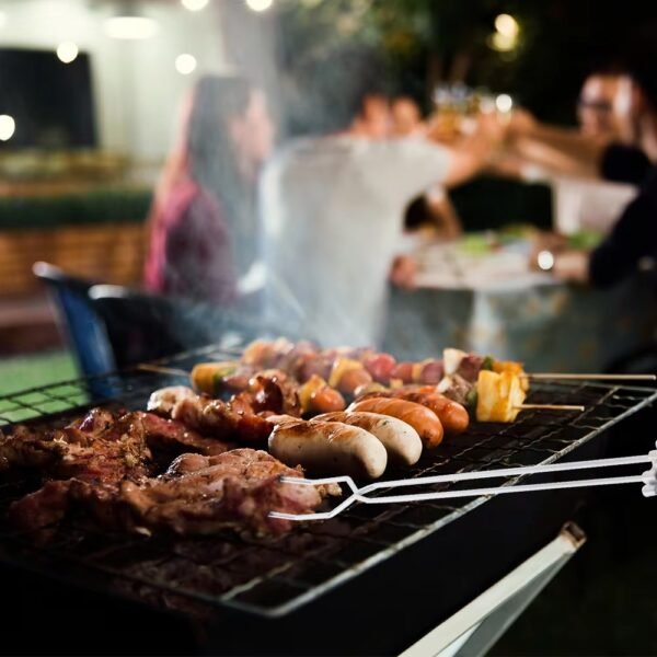 imgi_441_Hbebd3604a963488dbec5339687c57a63B BBQ Skewers Two-pronged Metal Barbecue Skewers with pp Handle