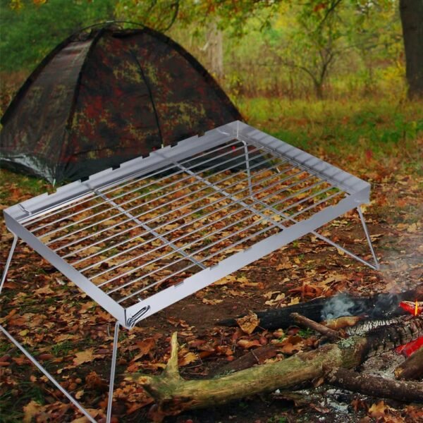 Simple Sliver Foldable Portable Charcoal Barbecue Bbq Grills for Outdoor Camping