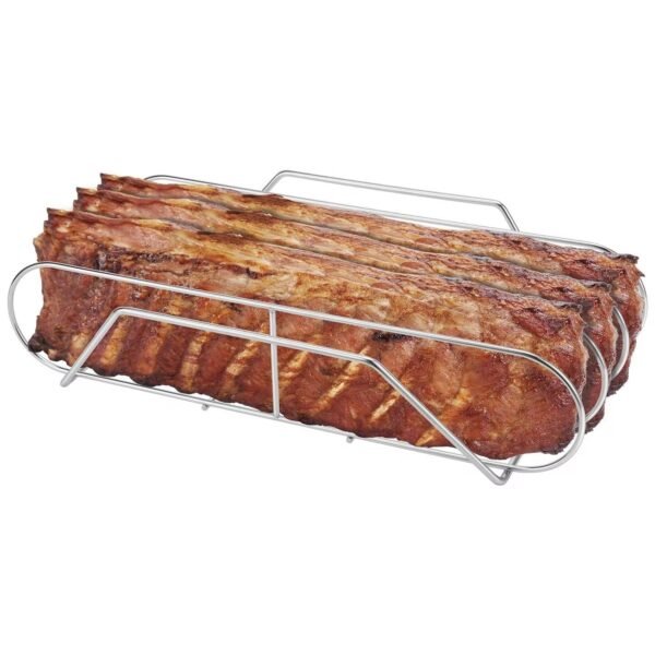 Stainless Steel Bbq Rib Rack for Smoking and Grilling