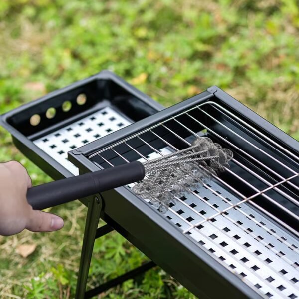 imgi_442_H2e96531b70d745b6ab5f1f232fc0606aj Heavy Duty Triangle Bristle Free Wire BBQ Grill Cleaning Brushes with Plastic Handle