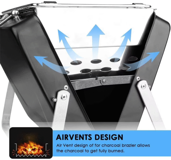 Foldable Bbq Grill Briefcase Camping Barbecue Portable