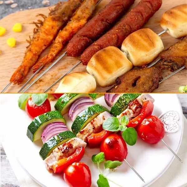 imgi_444_Ha1f1731aaa6547ed95d0deca11524b11A Barbecue Grill Bbq Skewer Stainless Steel Metal Kabob