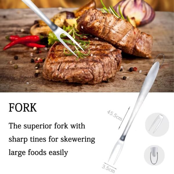 4 Pcs Anti-stick Stainless Steel Bbq Kit Grill Accessories Grilling Set