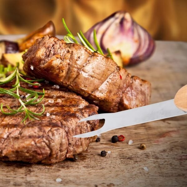 imgi_445_H83f157848c00447aa5e14200b57c2f964 Stainless Steel Multi 5 in 1 Portable Foldable BBQ Grill Tools with Wood Handle