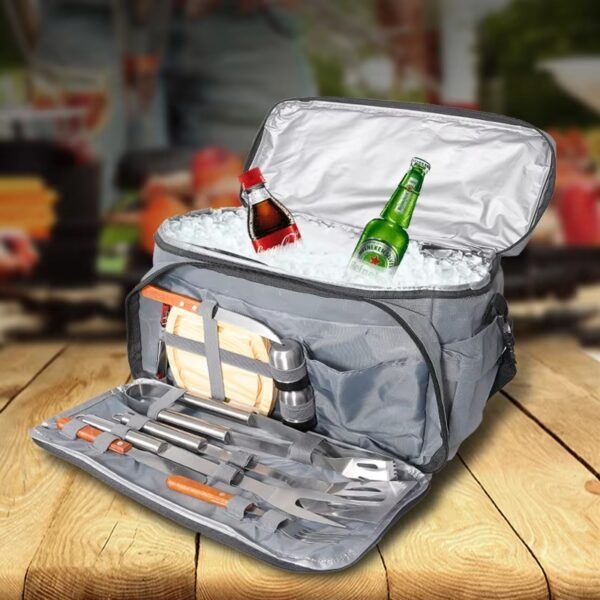 Grilling Tool Set With Insulated Cooler Bag