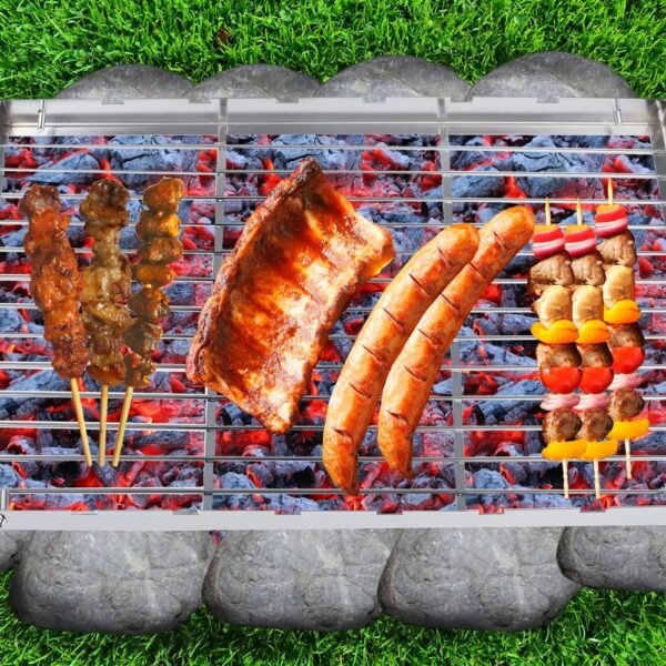 Simple Sliver Foldable Portable Charcoal Barbecue Bbq Grills for Outdoor Camping