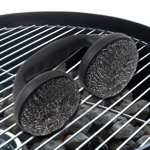 Handy Sturdy Wire Stainless Steel Spot Double-Headed Ball BBQ Grill Clean Brush